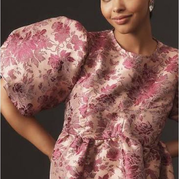 By Anthropologie Short/Sleeve Babydoll Mini Dress - Picture 7 of 7